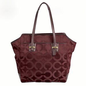 Coach “Taylor Op Art Alexis” large burgundy tote bag (new!)